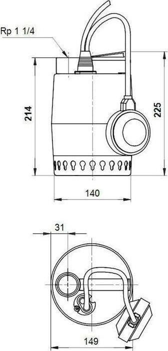 Image du produit Grundfos pompe submersible Unilift KP 250A1 avec flotteur 012H1600 (Pompe de sous-sol)