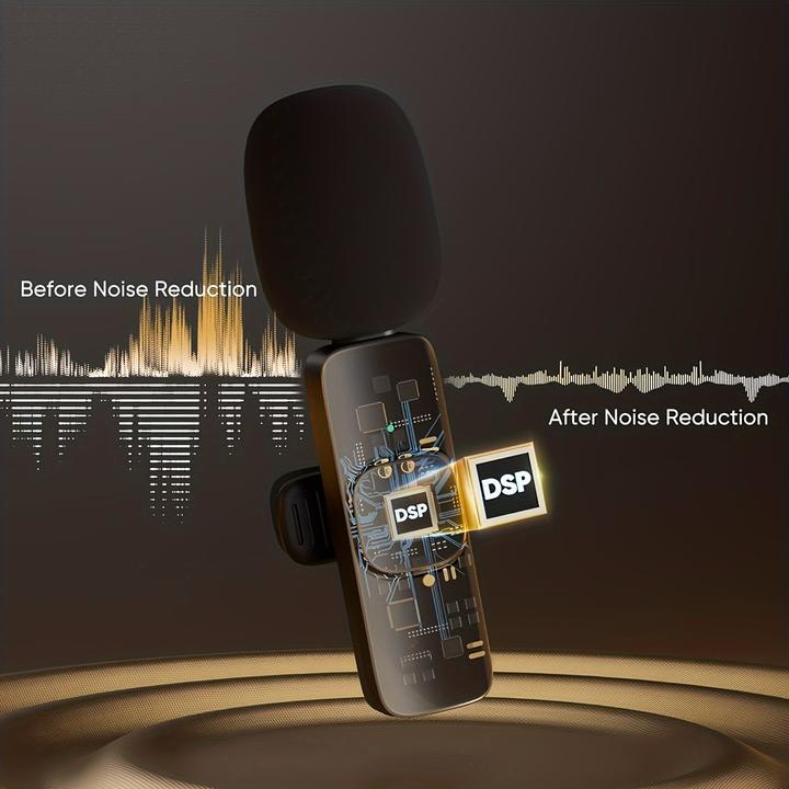 Image du produit PhoneLook Microphone cravate sans fil Bluetooth rechargeable USB-C pour smartphone et tablette avec enregistre