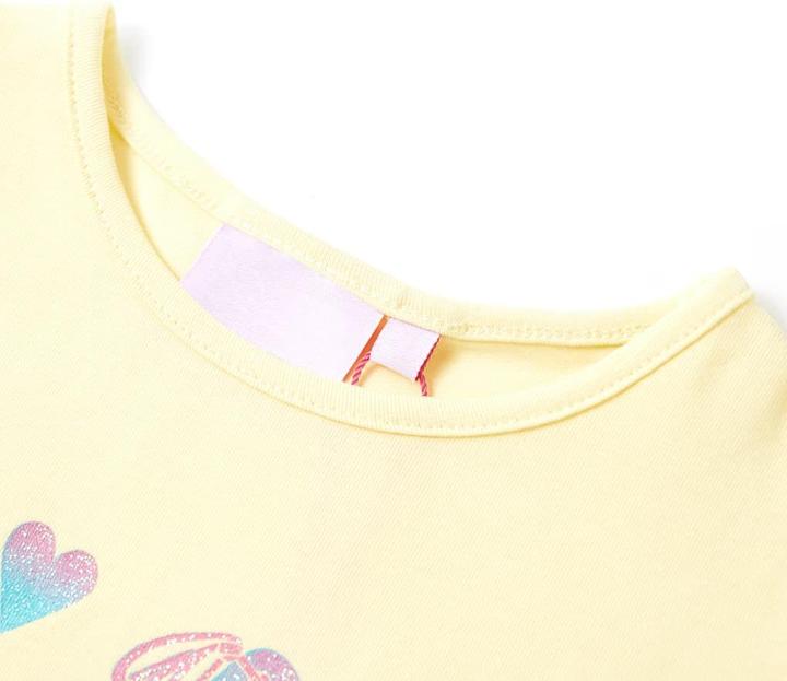 Immagine prodotto VidaXL Maglietta da bambino giallo pallido 128,Materiale: 95 % cotone. 5 (128)
