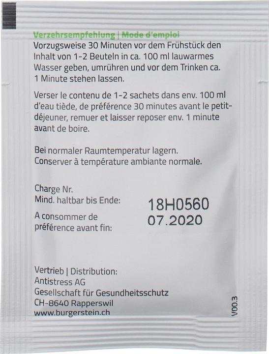 Nutritional values and ingredients Burgerstein Biotics-G (30 Piece, Sachet, 75 g)