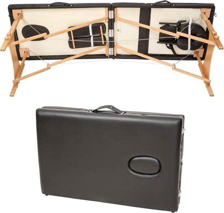 Produktbild tectake 2 Zonen Massageliege-Set Freddi mit 5cm Polsterung, Rollen und Holzgestell