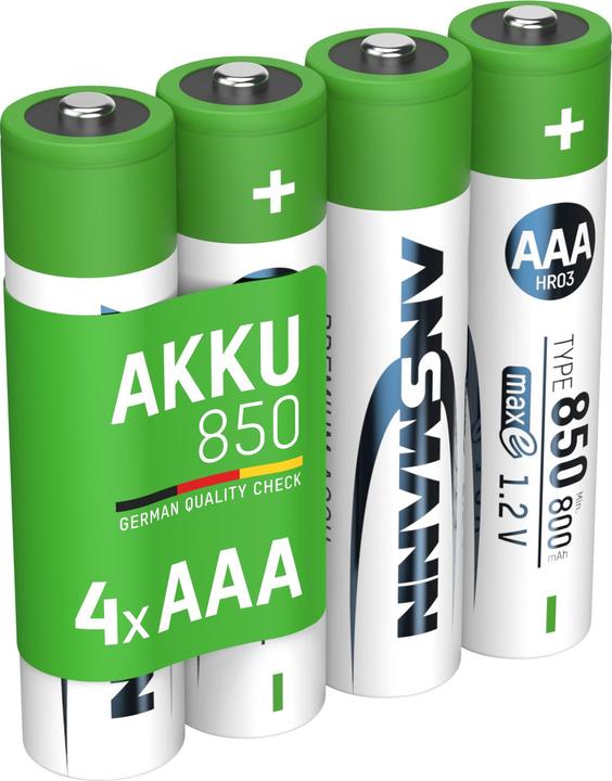 Image du produit Ansmann Batterie NiMH Micro AAA type 850 (min. 800 mAh) maxE (4 pcs, AAA, 850 mAh)