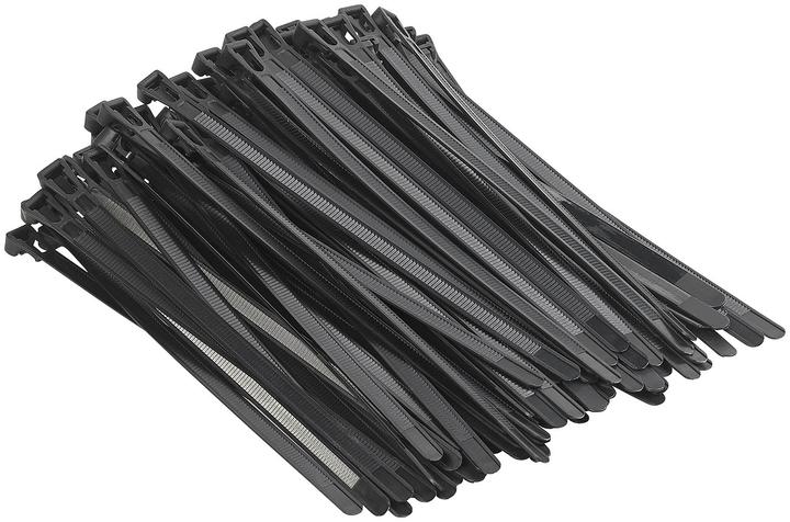 Image du produit AGT Lot de 100 colliers de serrage refermables (Serre-câbles en plastique, 200 mm, 100 pcs)