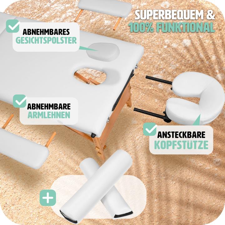 Actual product image tectake Massage Table Set Freddie | Massage table w/ headrest, armrests, face pad & bolster supports