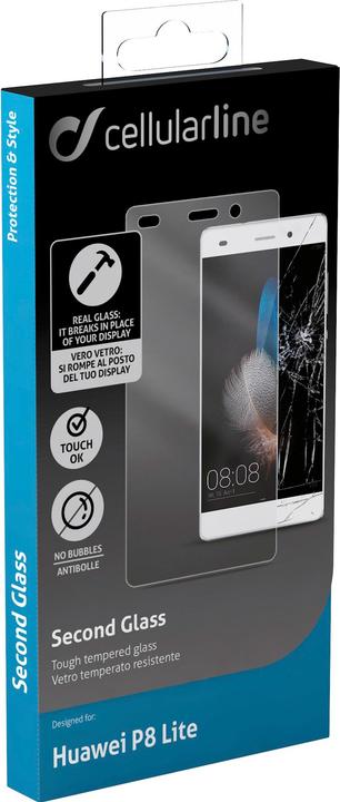 Produktbild Cellularline Second Glass (1 Stück, Huawei P8 Lite)