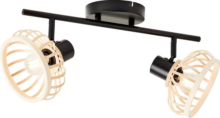 Image du produit Brilliant Norah Barre de spots 2 pl. bois clair/noir (E14)