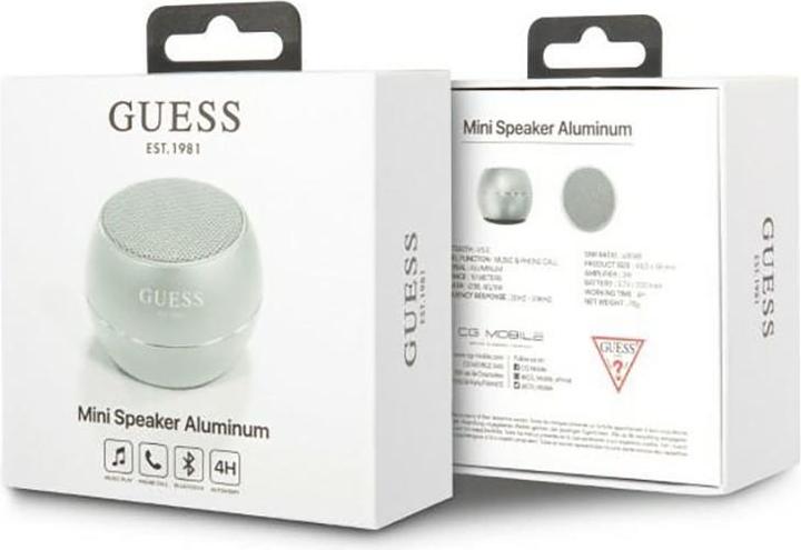 Actual product image Guess głośnik Bluetooth GUWSALGEG Speaker mini szary/grey (4 h, Rechargeable battery operated)