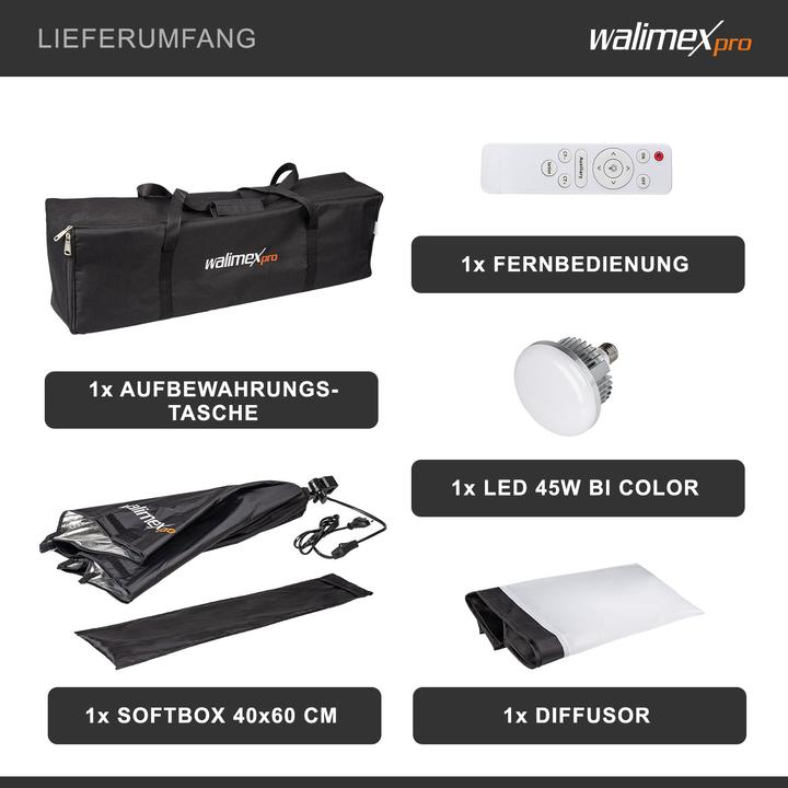 Produktbild Walimex pro LED 45W Softbox 40x60cm Bi Color