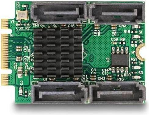 Actual product image Delock Converter M.2 Key B+M plug to 4 x SATA plug with RAID and HyperDuo