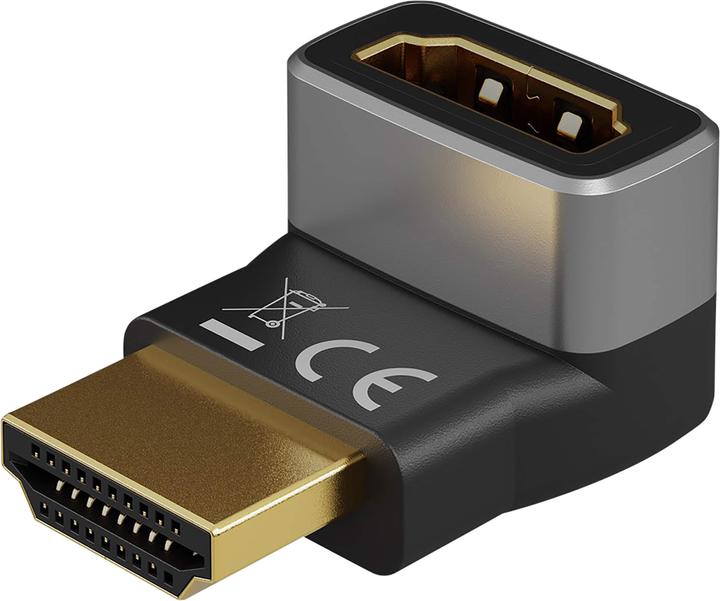 Produktbild Goobay HDMI-Winkeladapter 90° vertikal, 8K @ 60 Hz, vergoldet (HDMI)