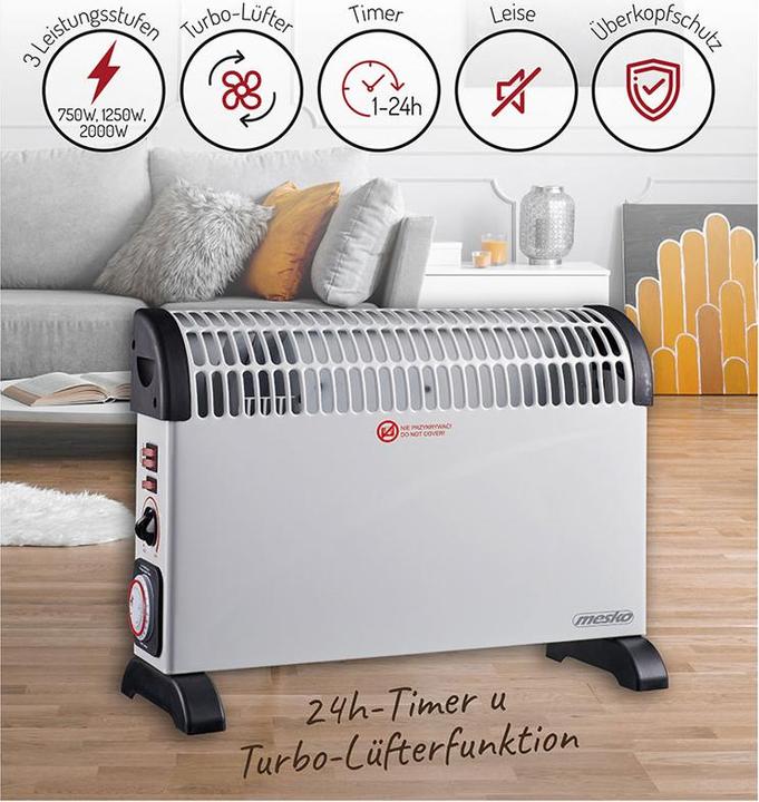 Productafbeelding Mesko MS 7741w Convectorverwarming met timer en turboventilator (2000 W)