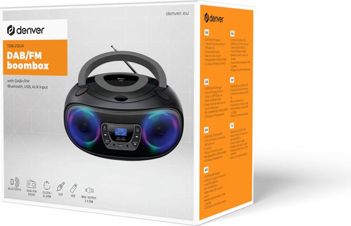 Image du produit Denver TDB-212GR (DAB+ DAB, FM, VHF, Bluetooth)