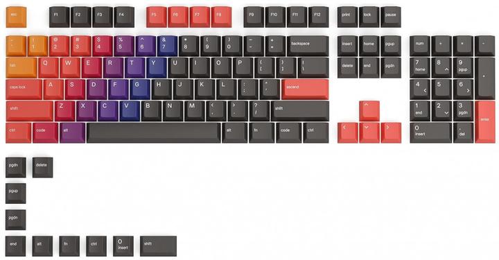 Glorious PC Gaming Race GPBT Keycaps - 114 PBT keycaps, ANSI, US layout - Celestial Fire