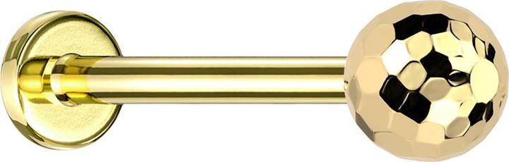 Actual product image Star Piercing Micro Threadless Labret vergoldet mit Discokugel vergoldet (Titanium G23, without brass)