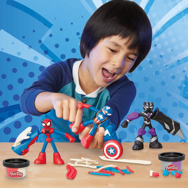 Actual product image Play-Doh Marvel Hero Adventure Playset with 3 Marvel Action Figures and Accessories, 4+