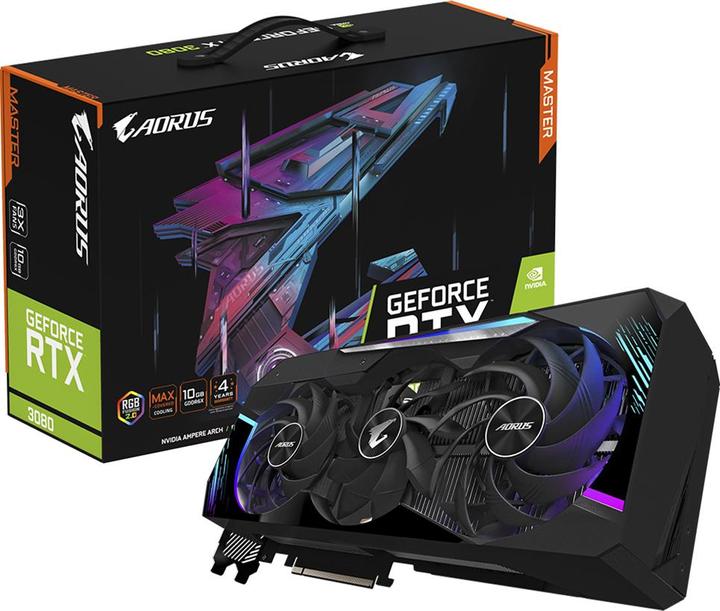 Produktbild Gigabyte AORUS GeForce RTX 3080 MASTER 10G LHR (10 GB)
