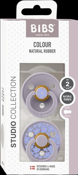 Produktbild Bibs Studio Nuggi Colour 2 PACK Latex Round 6-12m Jasmine Fossil Grey Mix (2 x, 6 - 12 Monate)