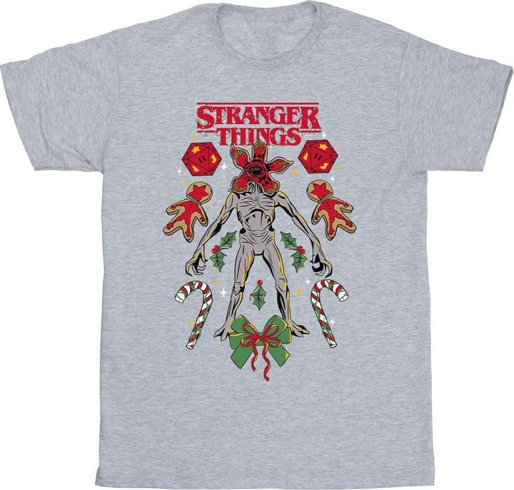 Produktbild Netflix Stranger Things Christmas Demogorgon TShirt Mädchen (140, 146)