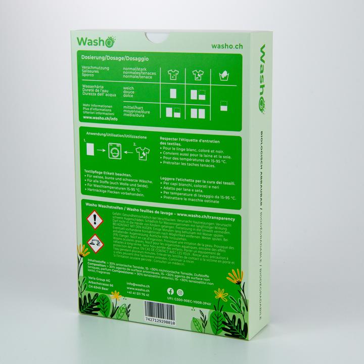 Actual product image Washo Washing strips (60 Washing cycles, Washcloths)