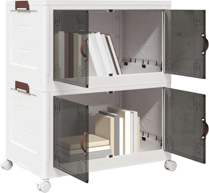 Image du produit VidaXL Boîte de rangement sur roulettes Empilable 2 étages 75 L 65 x 40 x 76cm (65 x 40 x 76 cm, 75 l)