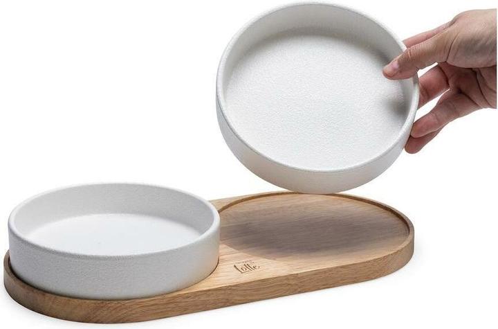 Actual product image Designed by Lotte Loijs double bowl (0.35 l)