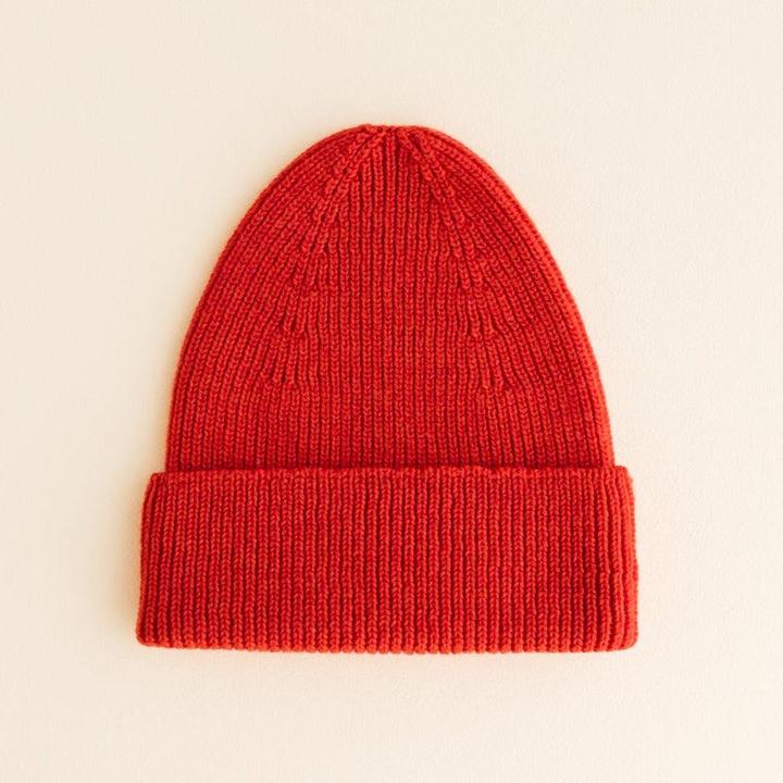 Hvid Beanie Fonzie Red