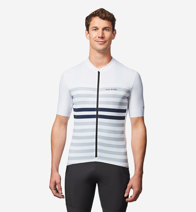 Van rysel Rennrad Fahrradtrikot Sommer kurzarm Herren Slimfit Endurance 2 weiss/blau (XXL)