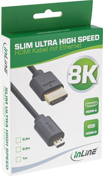 Actual product image InLine Slim Ultra High Speed HDMI Cable (1 m, HDMI)