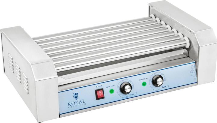 Produktbild Royal Catering Hot Dog Maker Grill Hot Dog Gerät Hotdog Rollen Grill Edelstahl 1400 W 7 Rollen