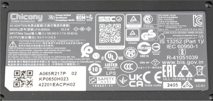 Actual product image Acer KP.0650H.016 (65 W)