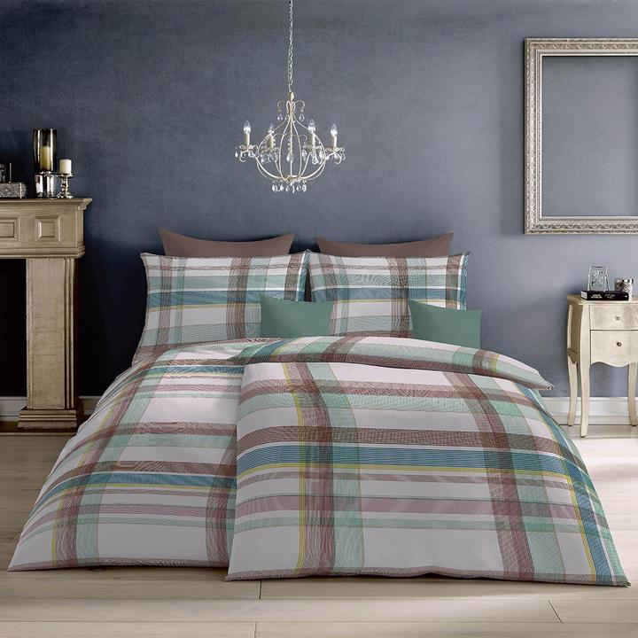 Produktbild Fleuresse Mako-Satin Bettwäsche Milano 114323 beige grün (Bettwäsche Set, 155x220 cm + 80x80 cm)