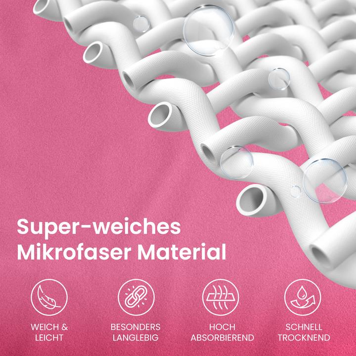 Produktbild BeMaxx Mikrofaser-Handtuch-Set, Rosa