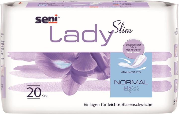 Seni Lady Slim Normal Einlage atmungsaktive anatomische 10.5x28cm 3 Tropfen (20 x, Normal)