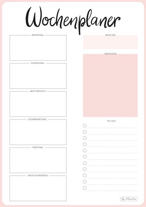 Actual product image Herlitz Wochenkalender A5 2025 52 Blatt, 1 Woche/1 Seite (A5, German)
