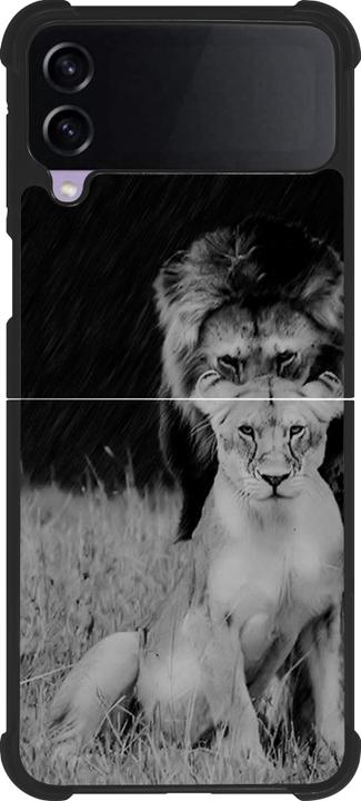 Actual product image PhoneLook Cover silicone black Angry lions (Samsung Galaxy Z Flip3)