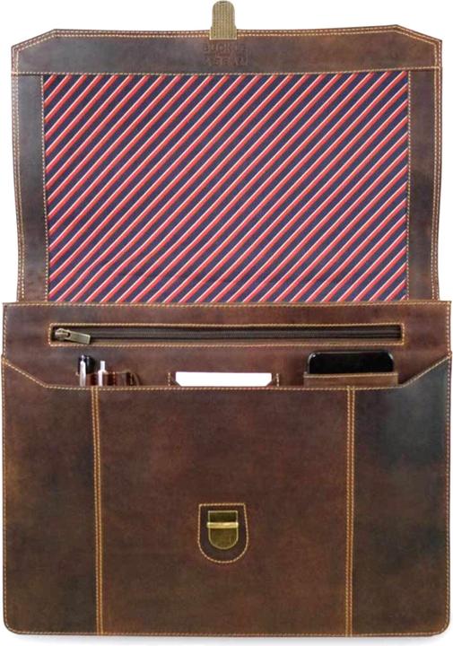 Actual product image Buckle & Seam Briefcase Sierra Brown/Stripes