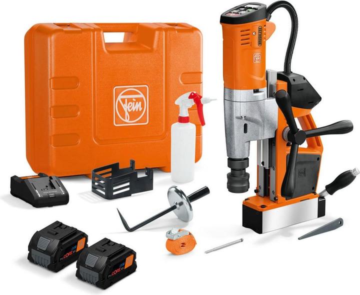 Fein Akku-Universal-Magnet-Kernbohrmaschine bis 35 mm||AKBU 35 PMQW 18 V AS Set 2x 8 Ah (Rechargeable battery operated)