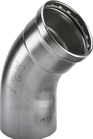 Actual product image Viega Inox bend 45 degrees 108mmINOX, stainless steel sleeve / nipple, SC-Contur