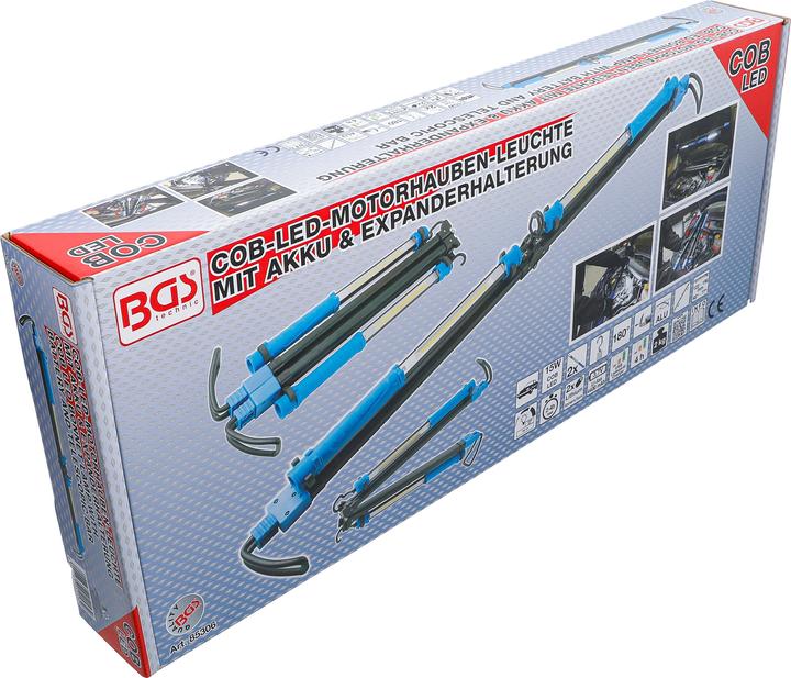 Produktbild BGS COB-LED-Motorhauben-Leuchte mit Akku & Expanderhalterung 2 COB-LED Arbeits-Handleuchten (1500 lm)