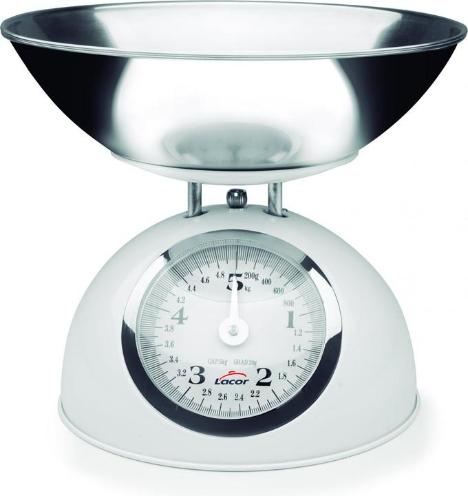 Produktbild Lacor Küchenwaage Retro weiss bis 5kg 20g Teilung D24cm