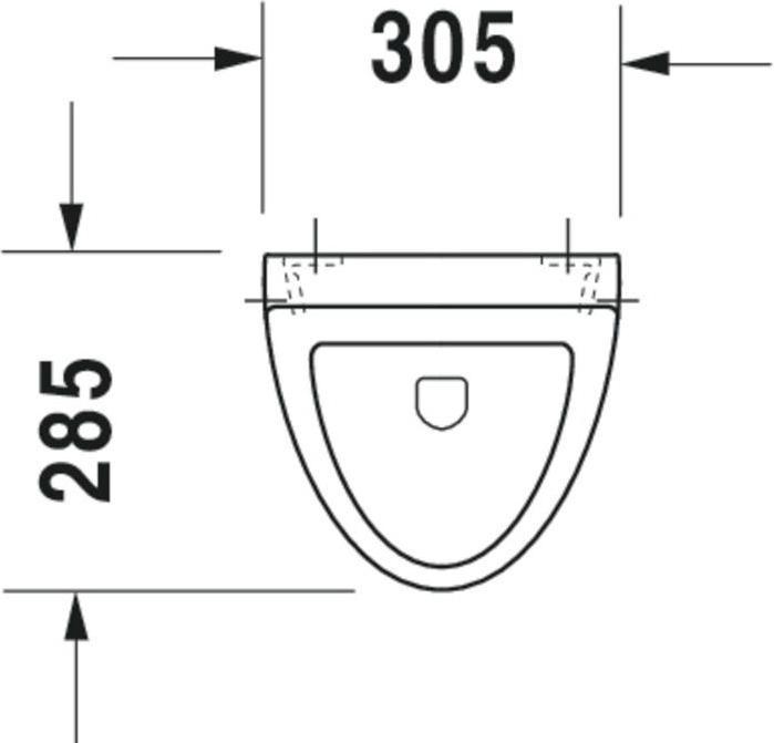 Actual product image Duravit Urinal FIZZ 305x285mm Zul v hint without fly white WG