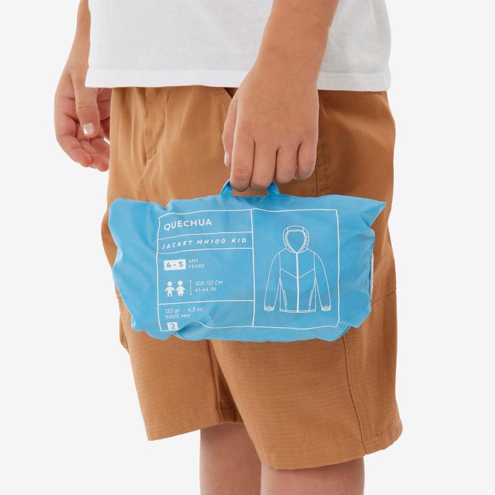 Image du produit Quechua Veste imperméable de randonnée enfant 2-6 ans, MH100 zip bleu