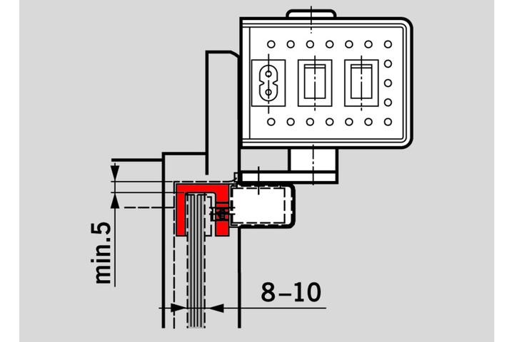Produktbild Dormakaba Glastürschuh für Gleitschiene PORTEO (Zimmertür, Eingangstür, Holztür, Balkontür, Indoor)
