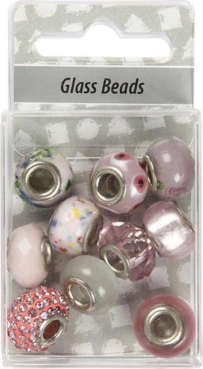 Actual product image Creativ Company Glass beads pink, 13-15 mm, 10 ass.