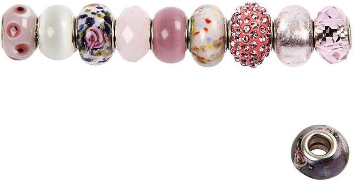 Actual product image Creativ Company Glass beads pink, 13-15 mm, 10 ass.