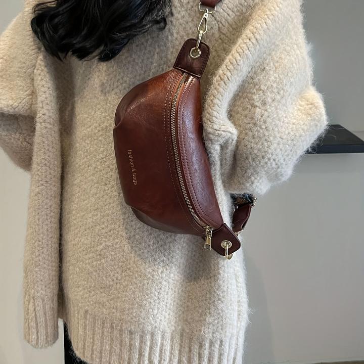 Actual product image Only-Bags.Store Single-coloured vintage chest bag, retro shoulder bag, casual ladies' hip bag and belt bag