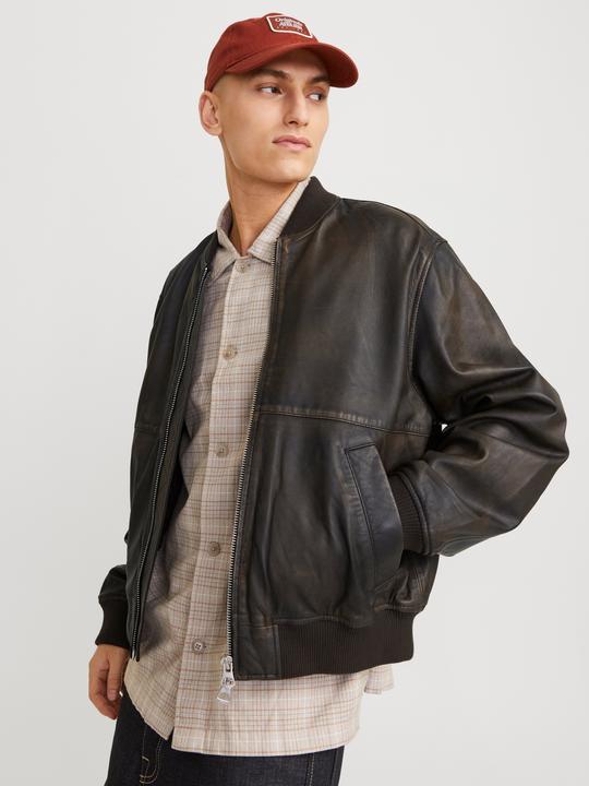Actual product image Jack & Jones Joraustin Leather Bomber Jkt Styd Aw24 (M)