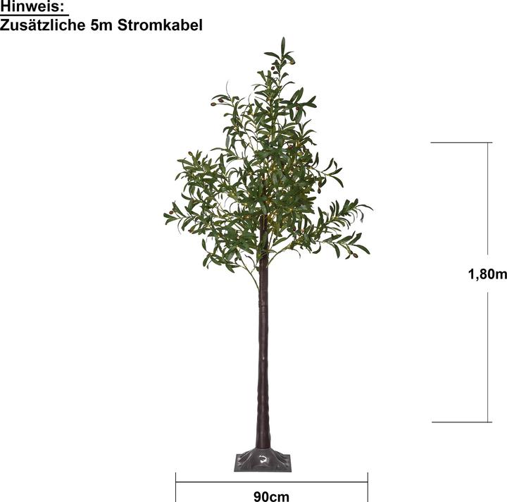 Produktbild Star Trading Dekorationsbaum Olivec, 178 LEDs, 180 cm, Grün (56 lm, IP44)