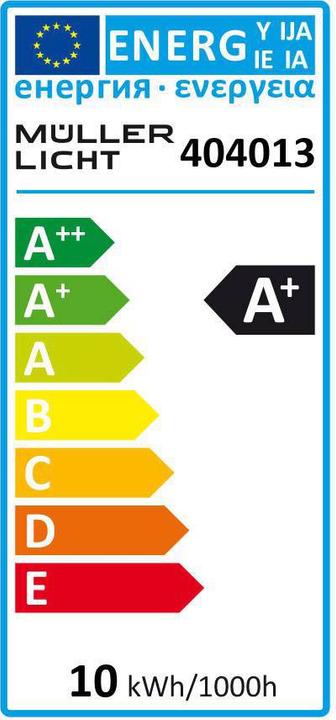 Energie-Label Müller Licht E27 LED W Glühlampenform (E27, 9.50 W, 806 lm, 1 x, G)