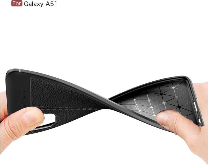 Actual product image Screenguard Samsung Galaxy A51 4G Case Leather Design TPU Cover (Samsung Galaxy A51)